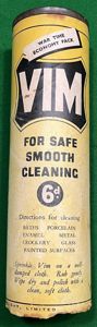 Wartime canister of ' Vim '.