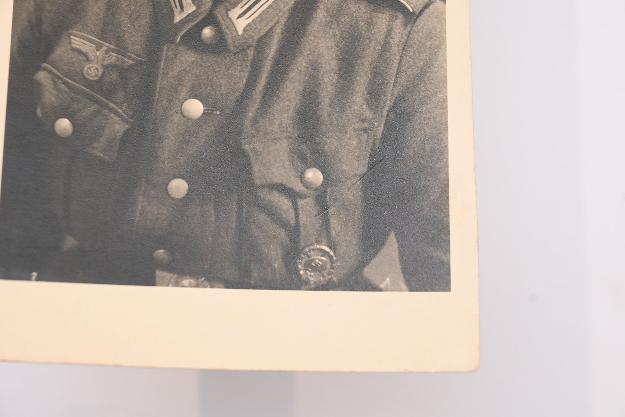 postcard photo Wehrmacht soldier with VW