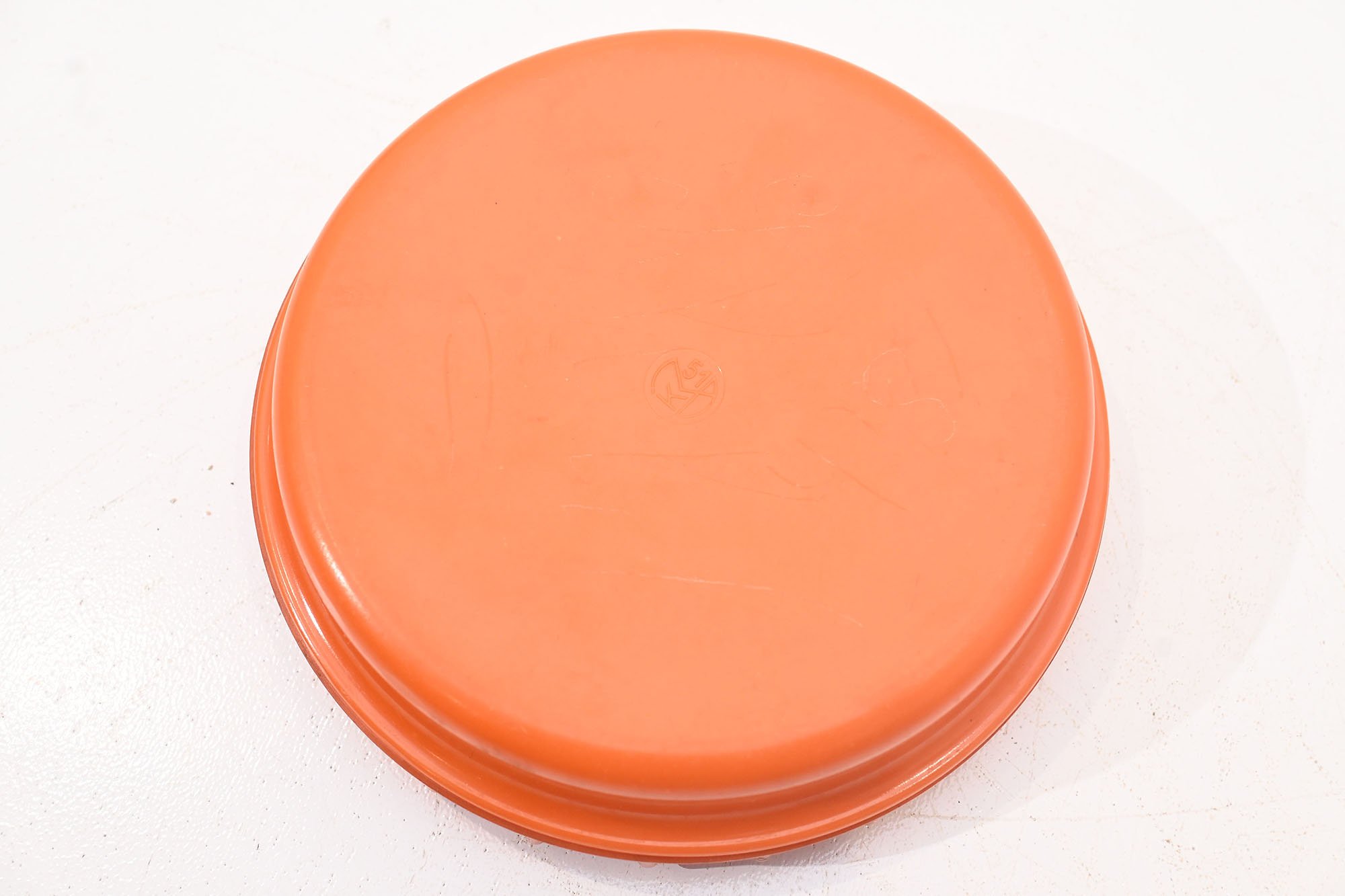 orange bakelite butter dish