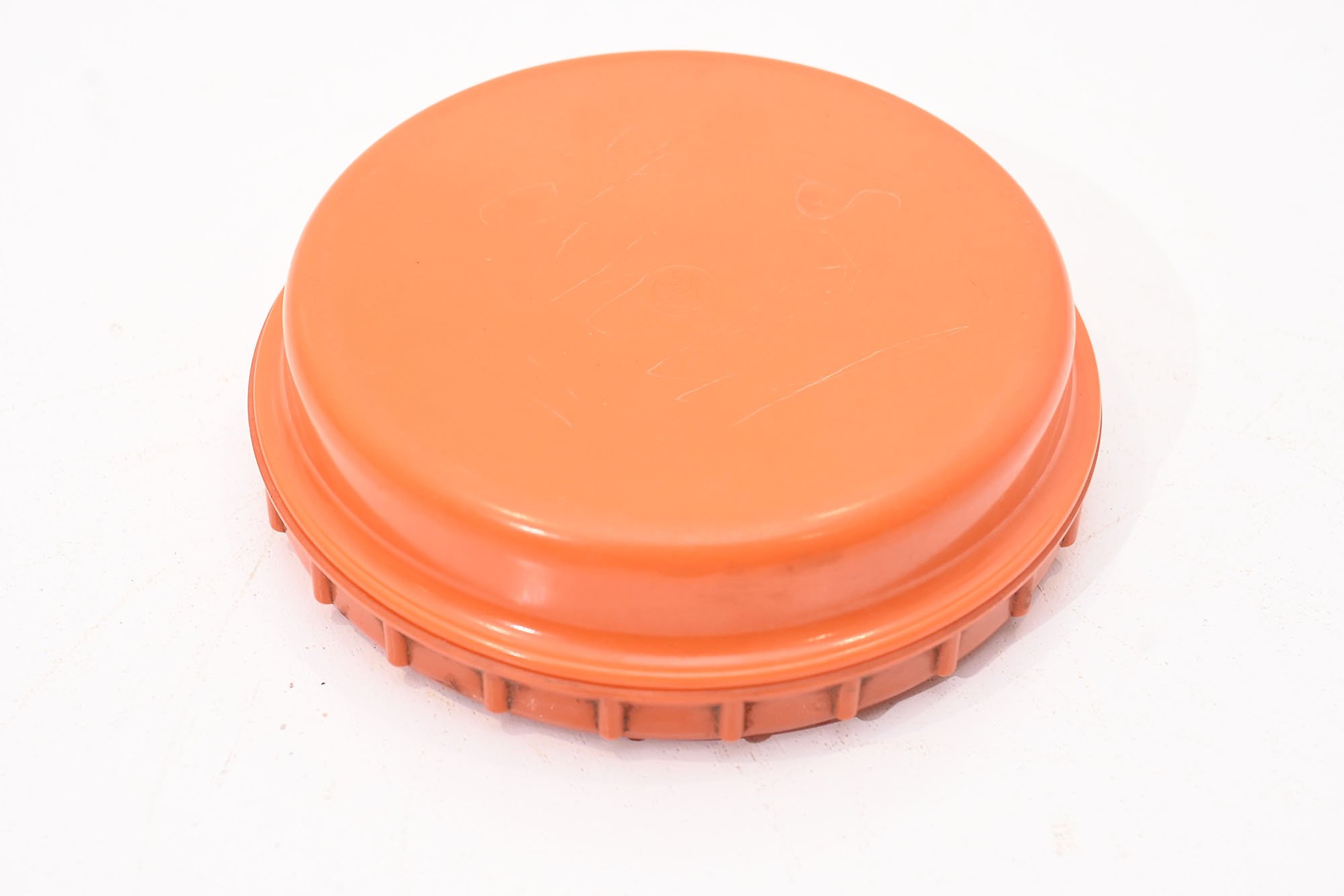 orange bakelite butter dish