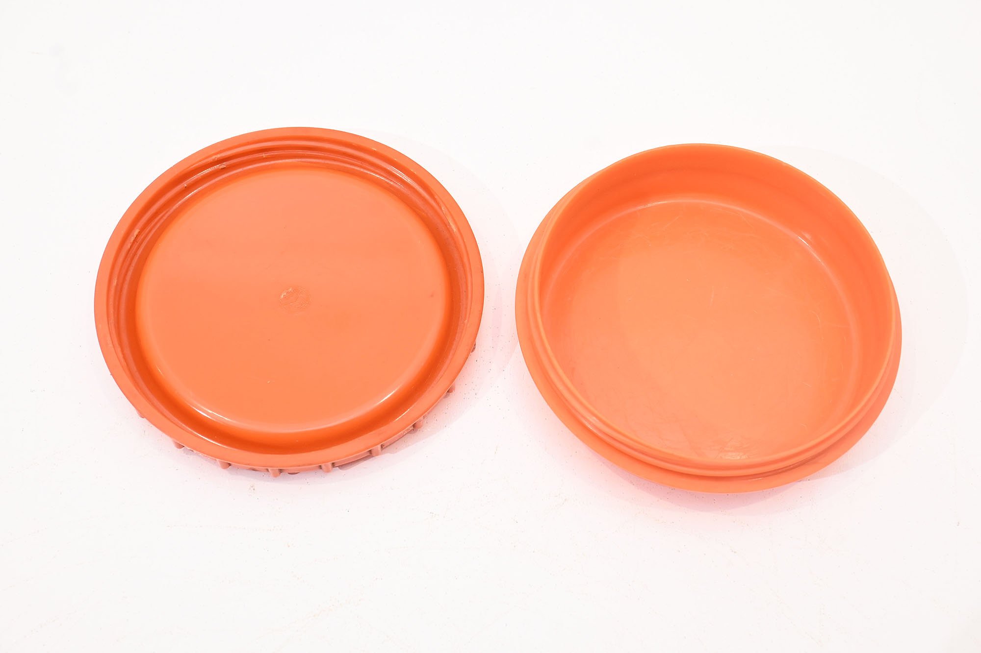 orange bakelite butter dish