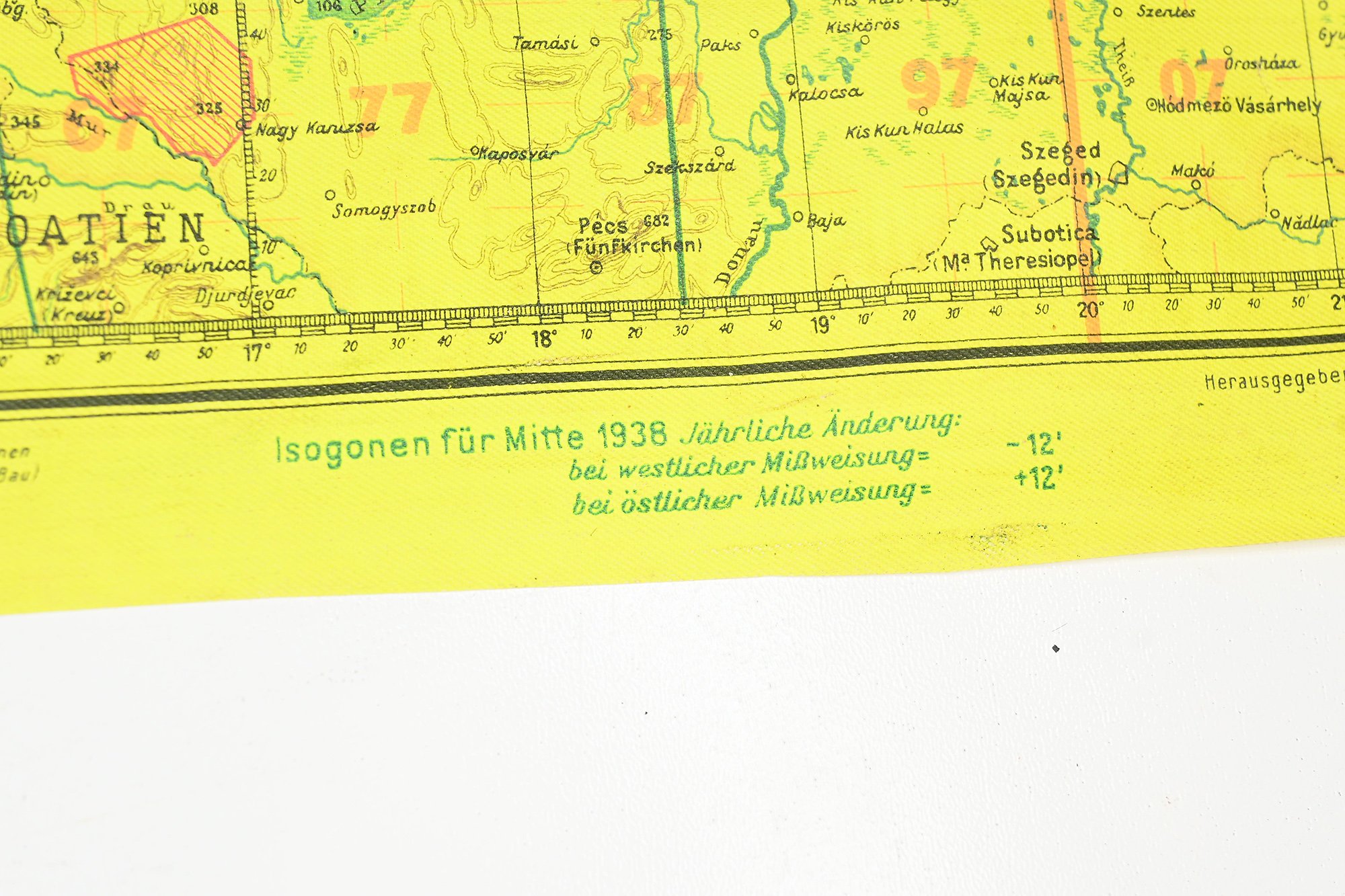 rare Lufwaffe Mercator navigation map