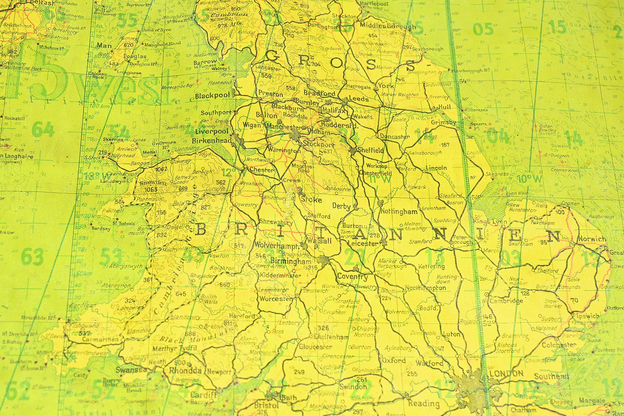 rare Lufwaffe Mercator navigation map