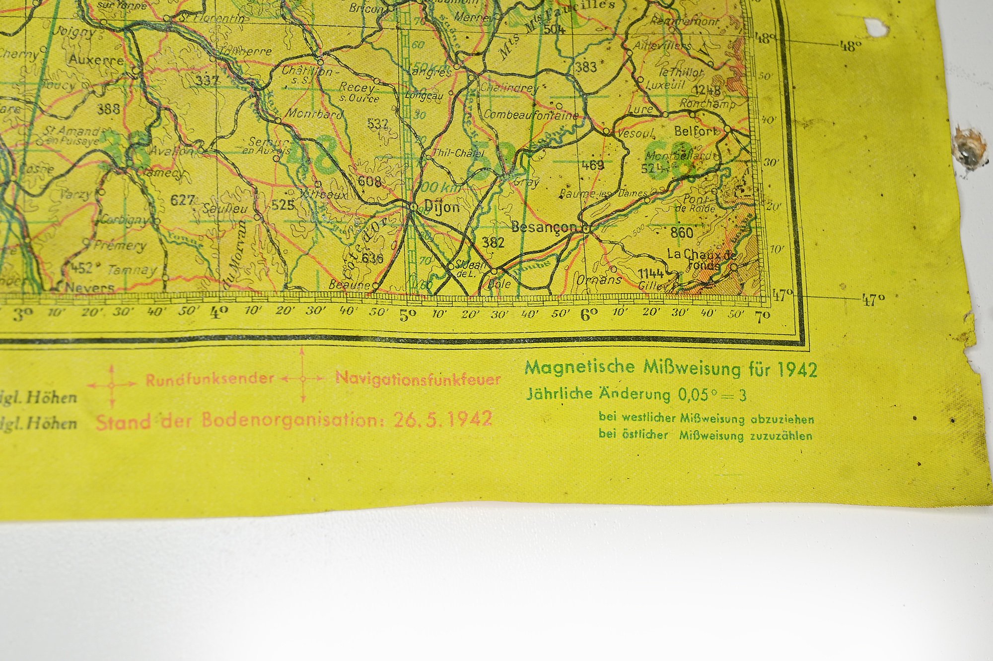 rare Lufwaffe Mercator navigation map