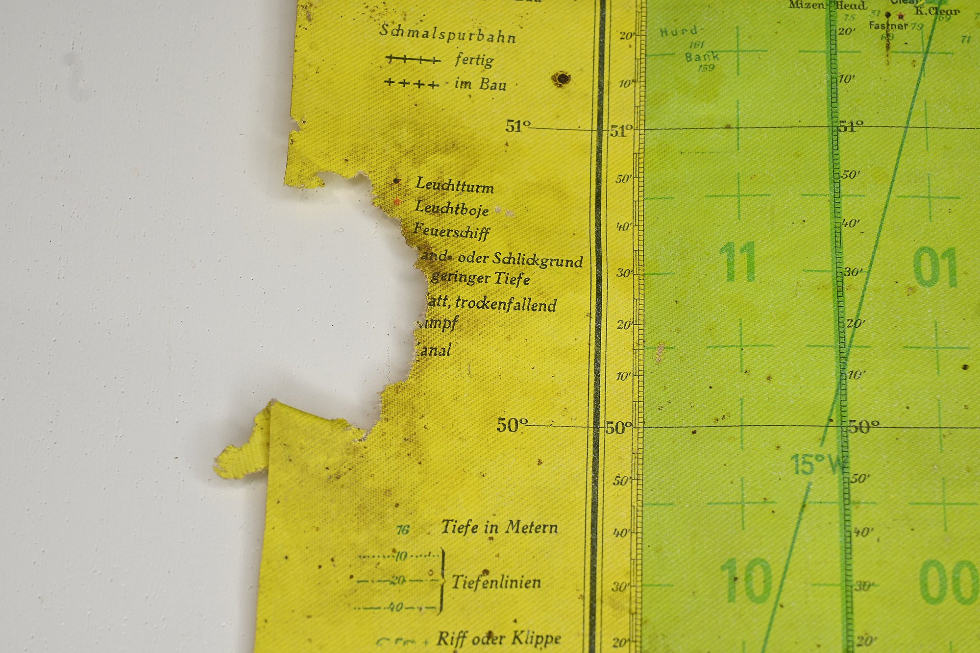 rare Lufwaffe Mercator navigation map