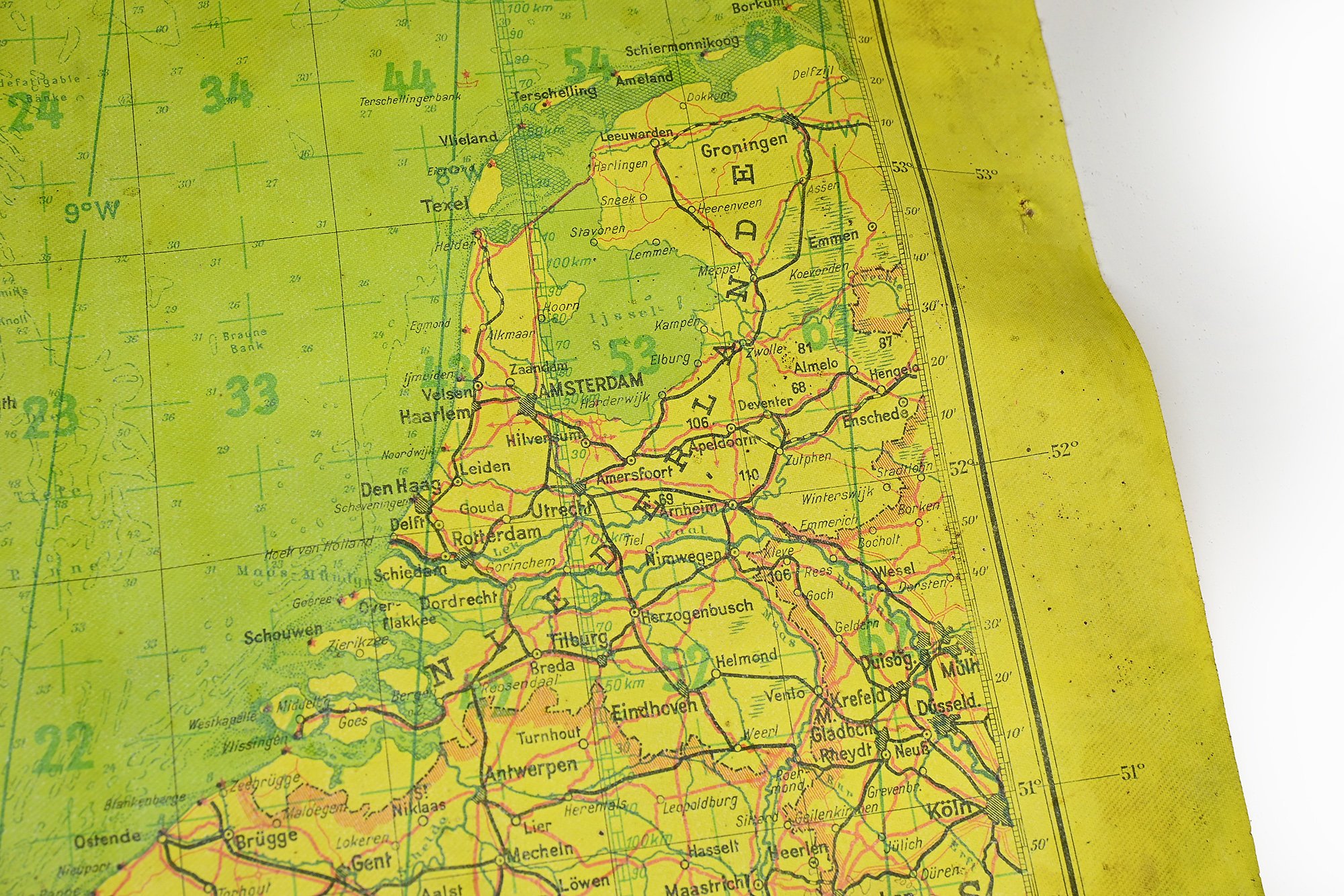 rare Lufwaffe Mercator navigation map