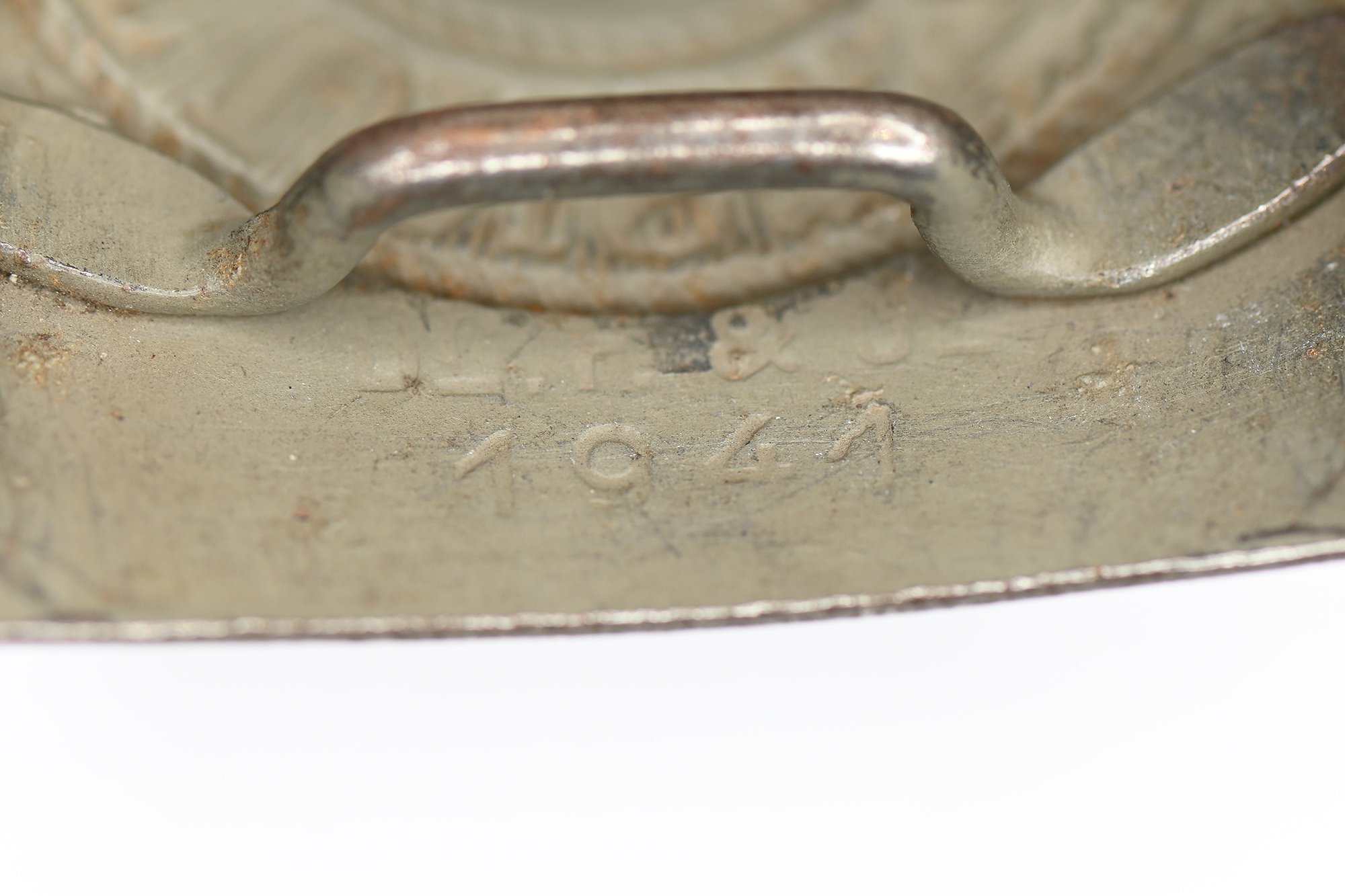 steel Wehrmacht lock with leather tab