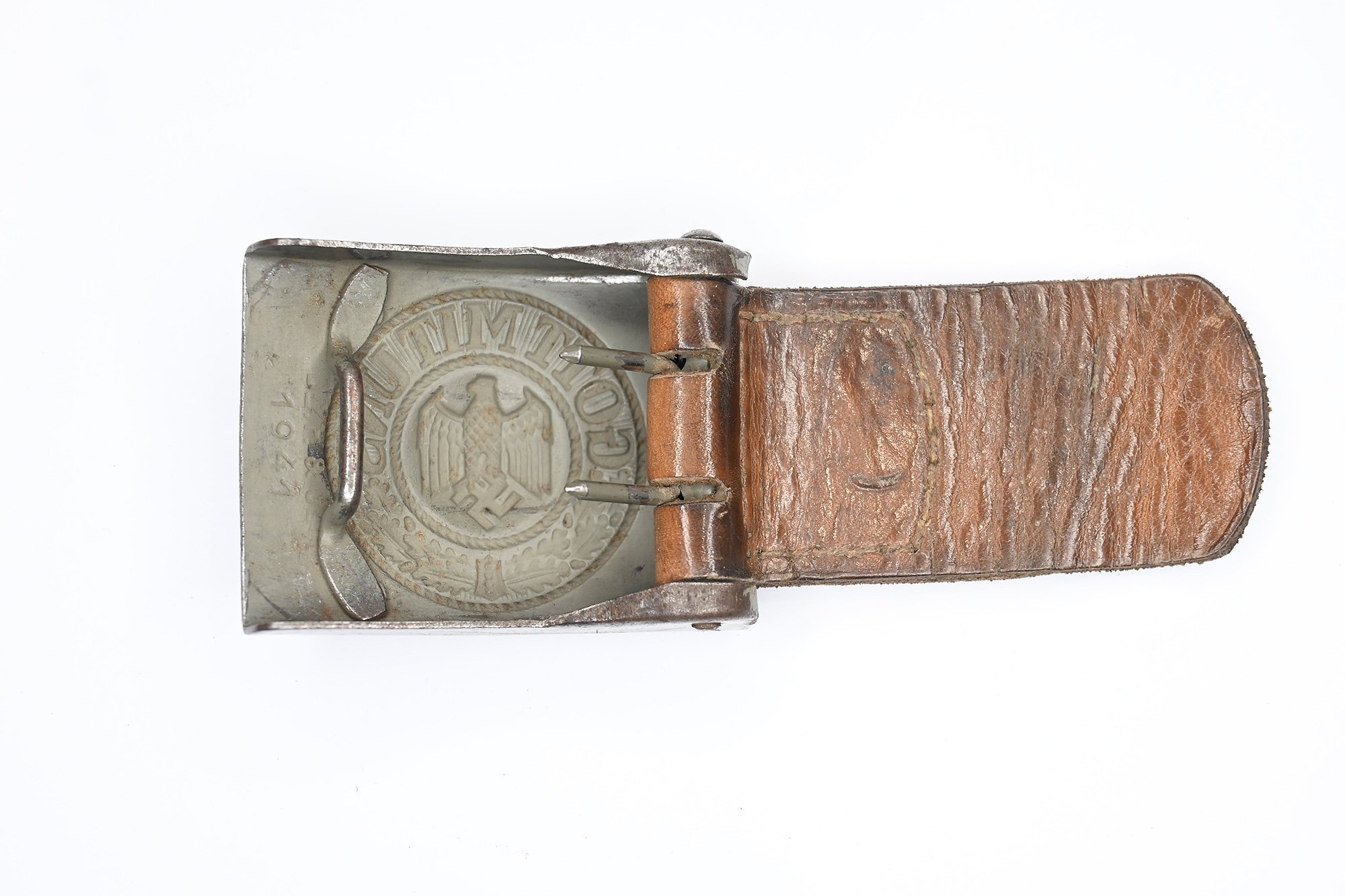 steel Wehrmacht lock with leather tab
