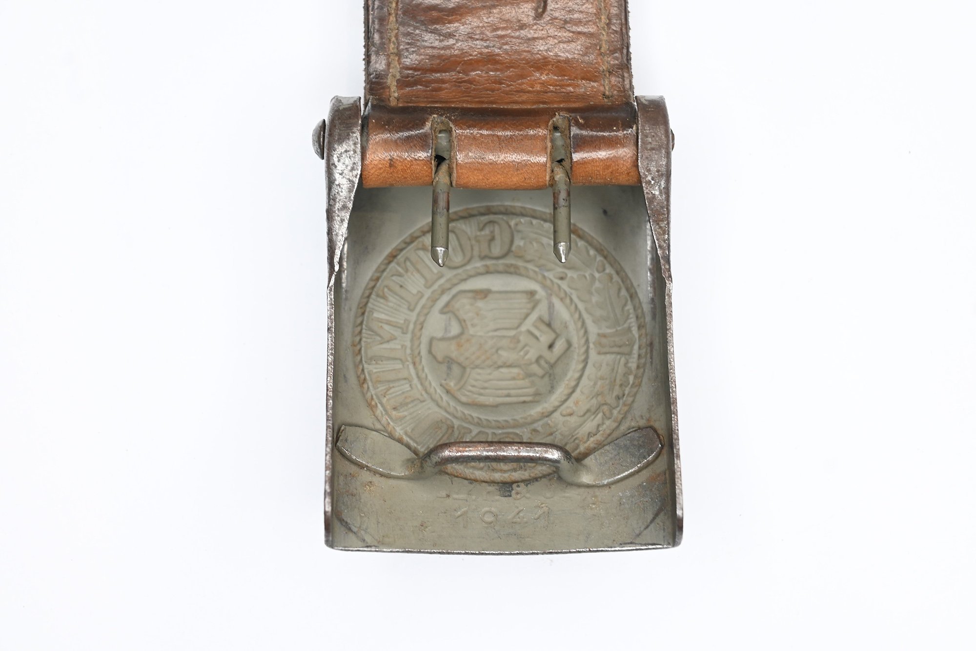 steel Wehrmacht lock with leather tab