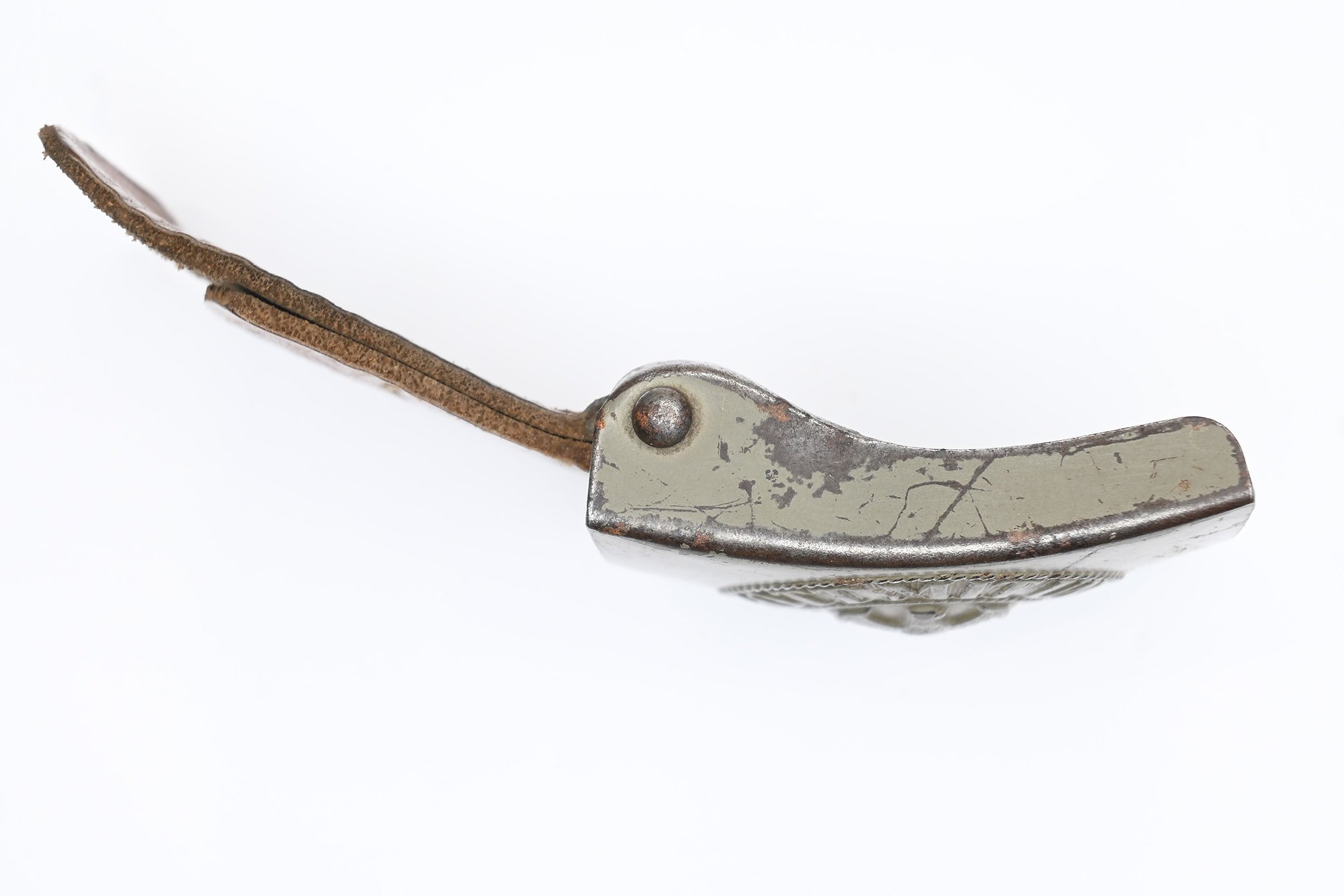 steel Wehrmacht lock with leather tab
