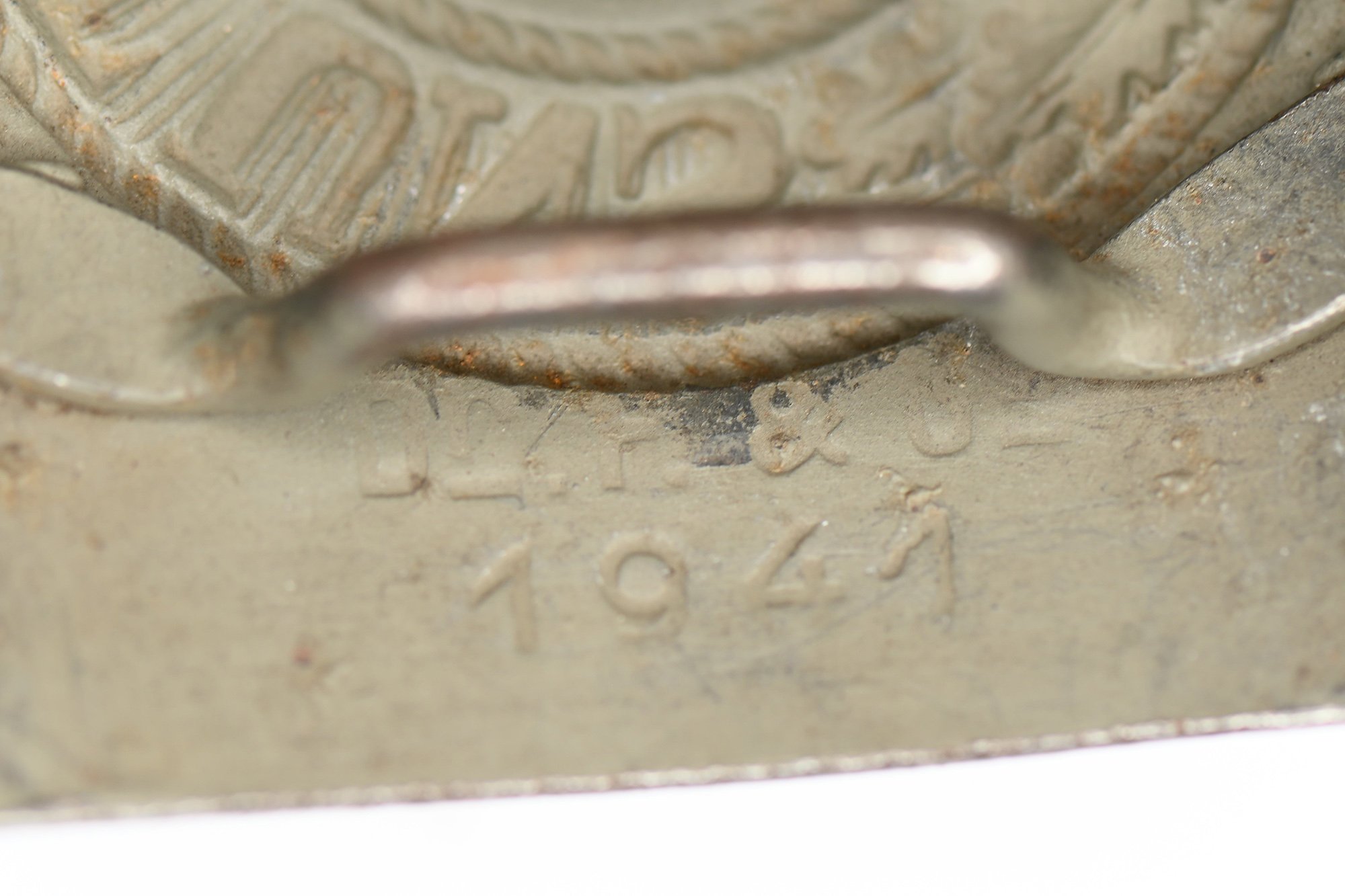 steel Wehrmacht lock with leather tab