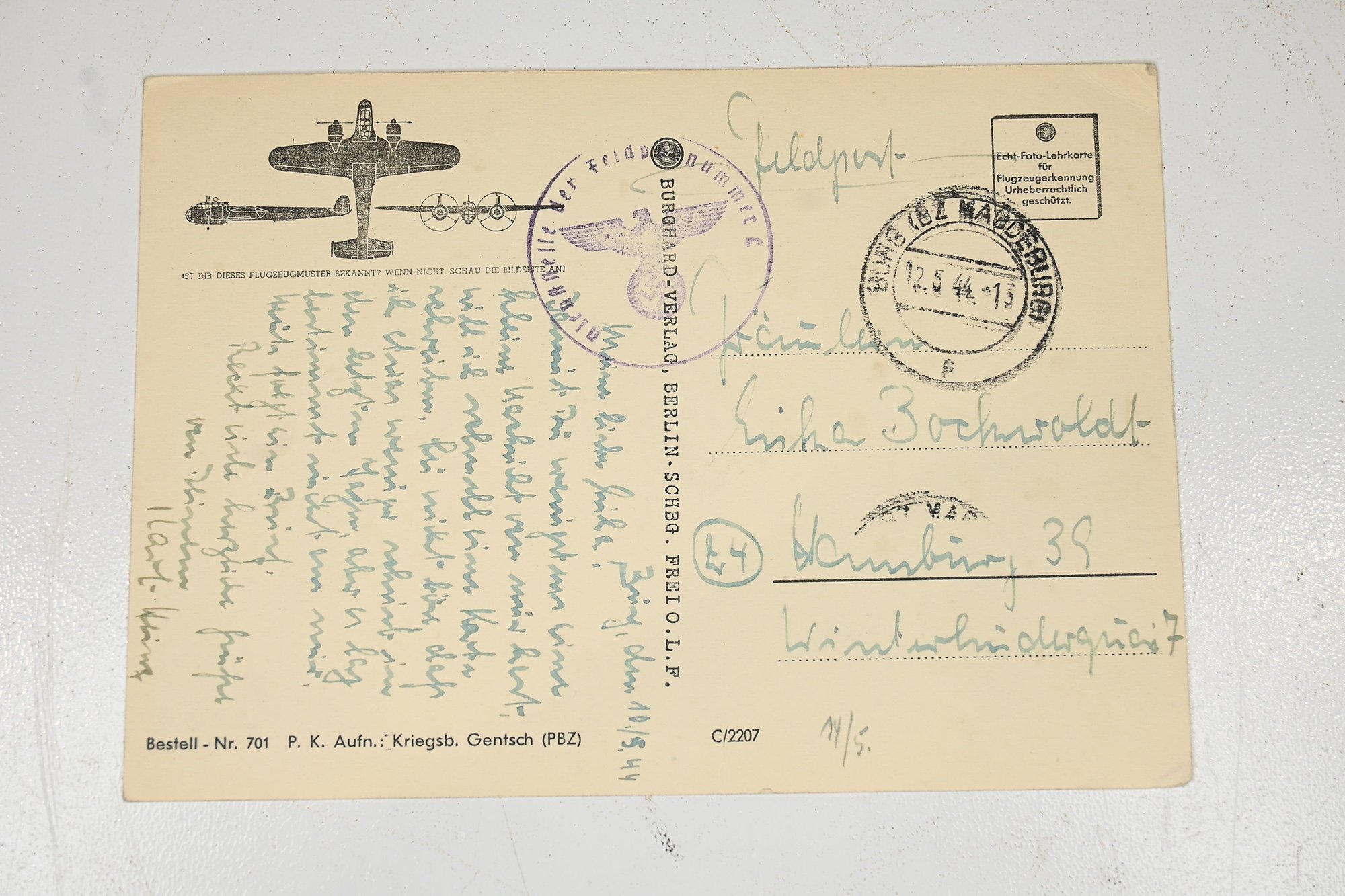 feldpost card. campfleugzeug Thu17