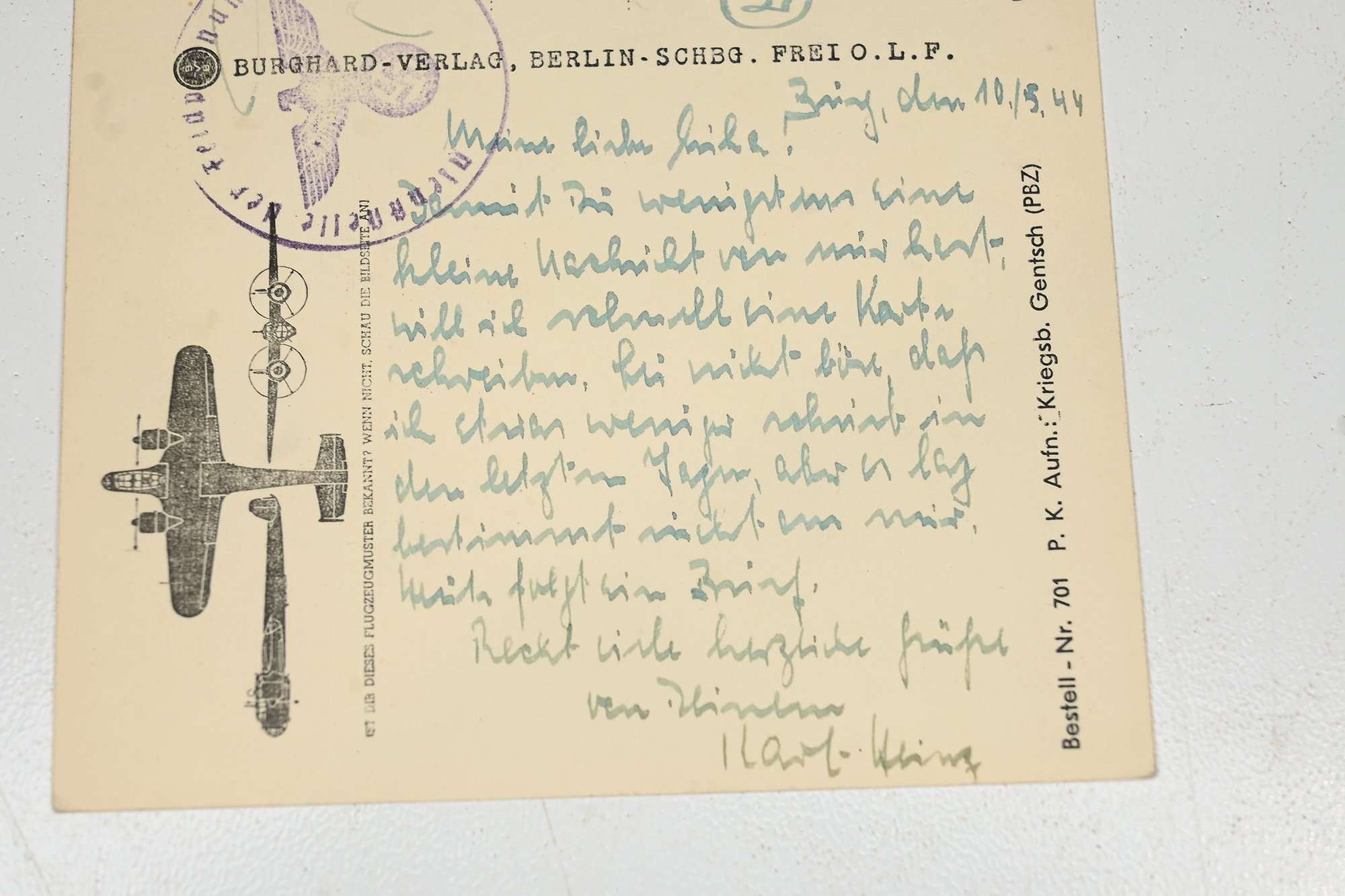 feldpost card. campfleugzeug Thu17