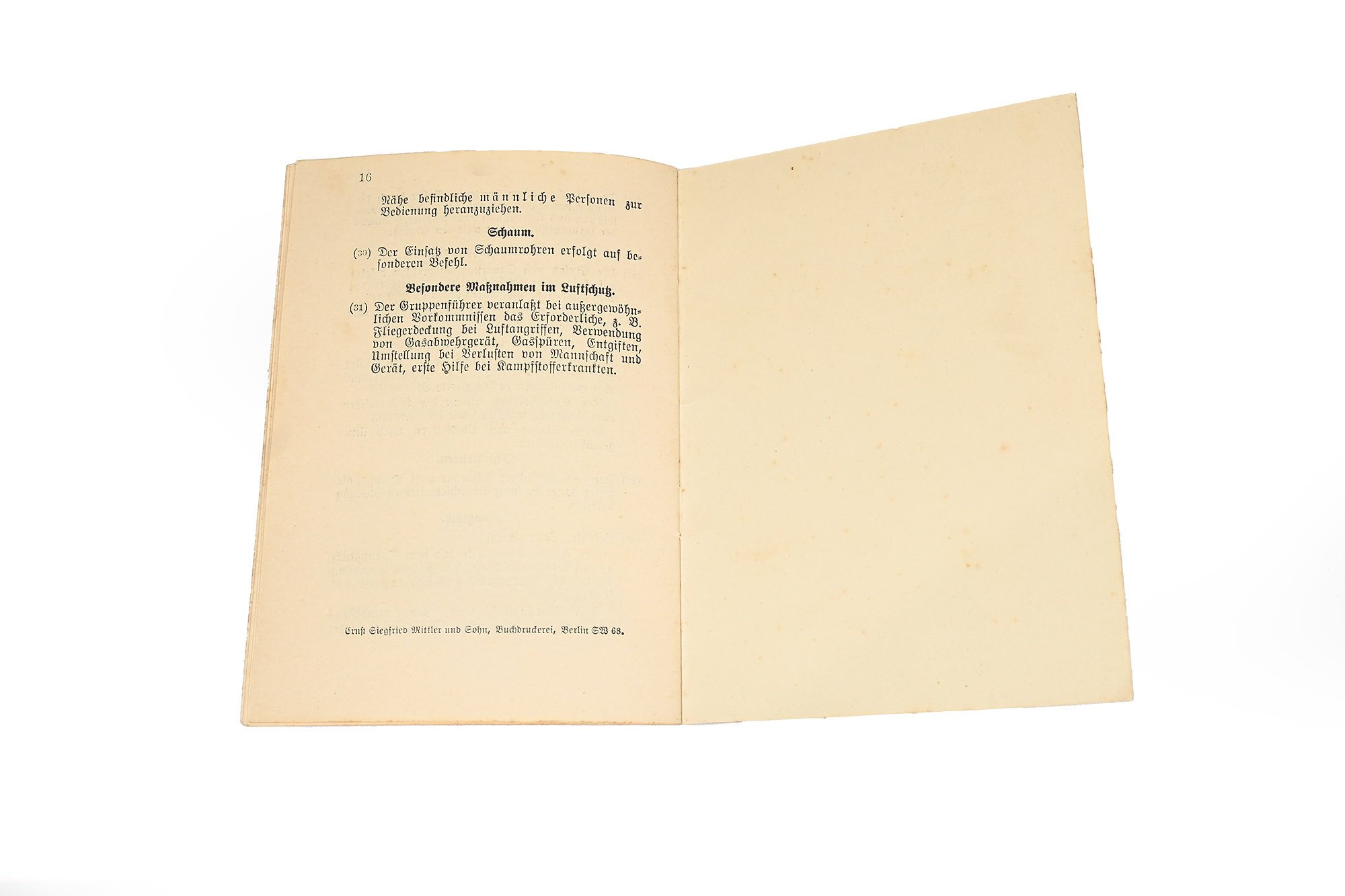 German WWII Ausbildungsvorschrift für den Feuerwehrdienst 1.