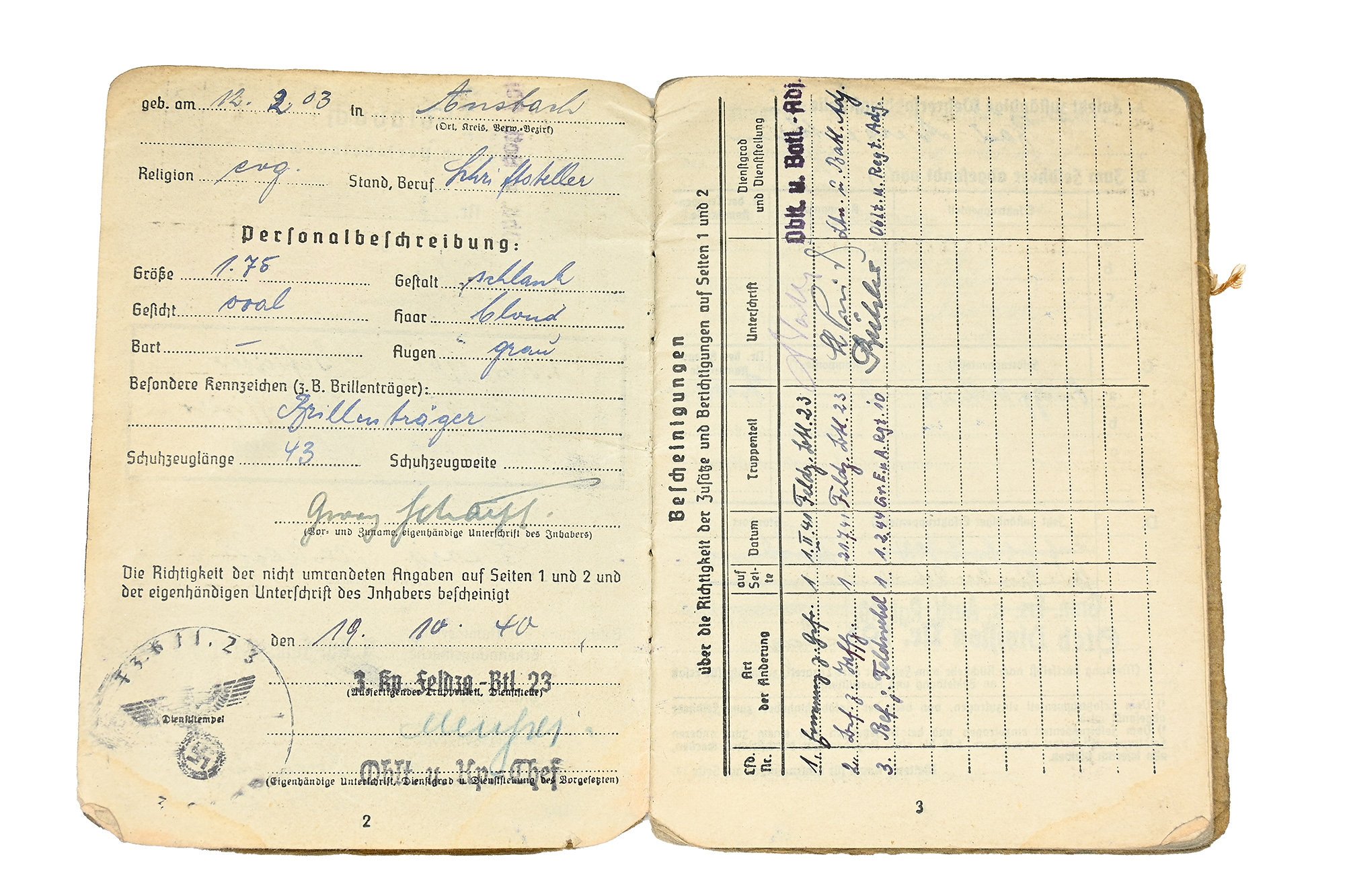 soldbuch Georg Schaeff