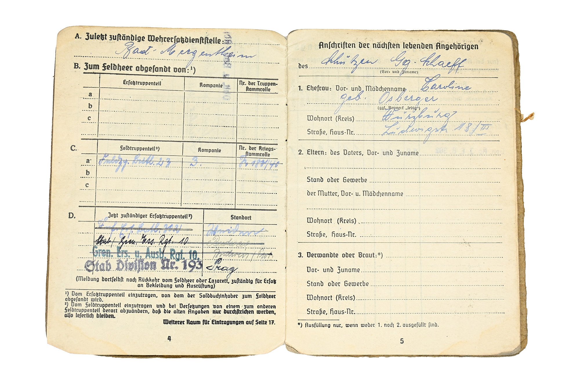 soldbuch Georg Schaeff