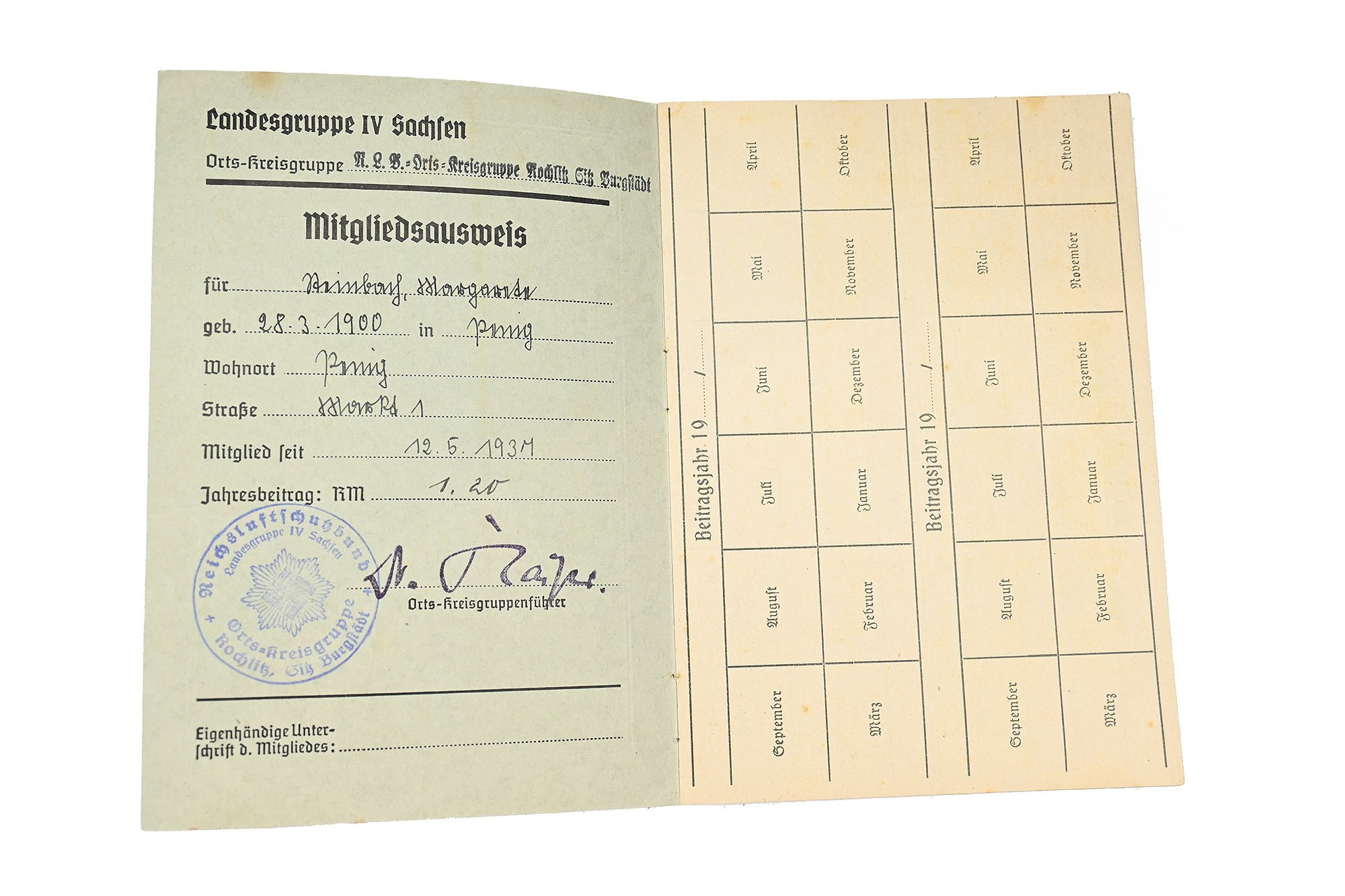 Reichsluftschutz Bundkaart