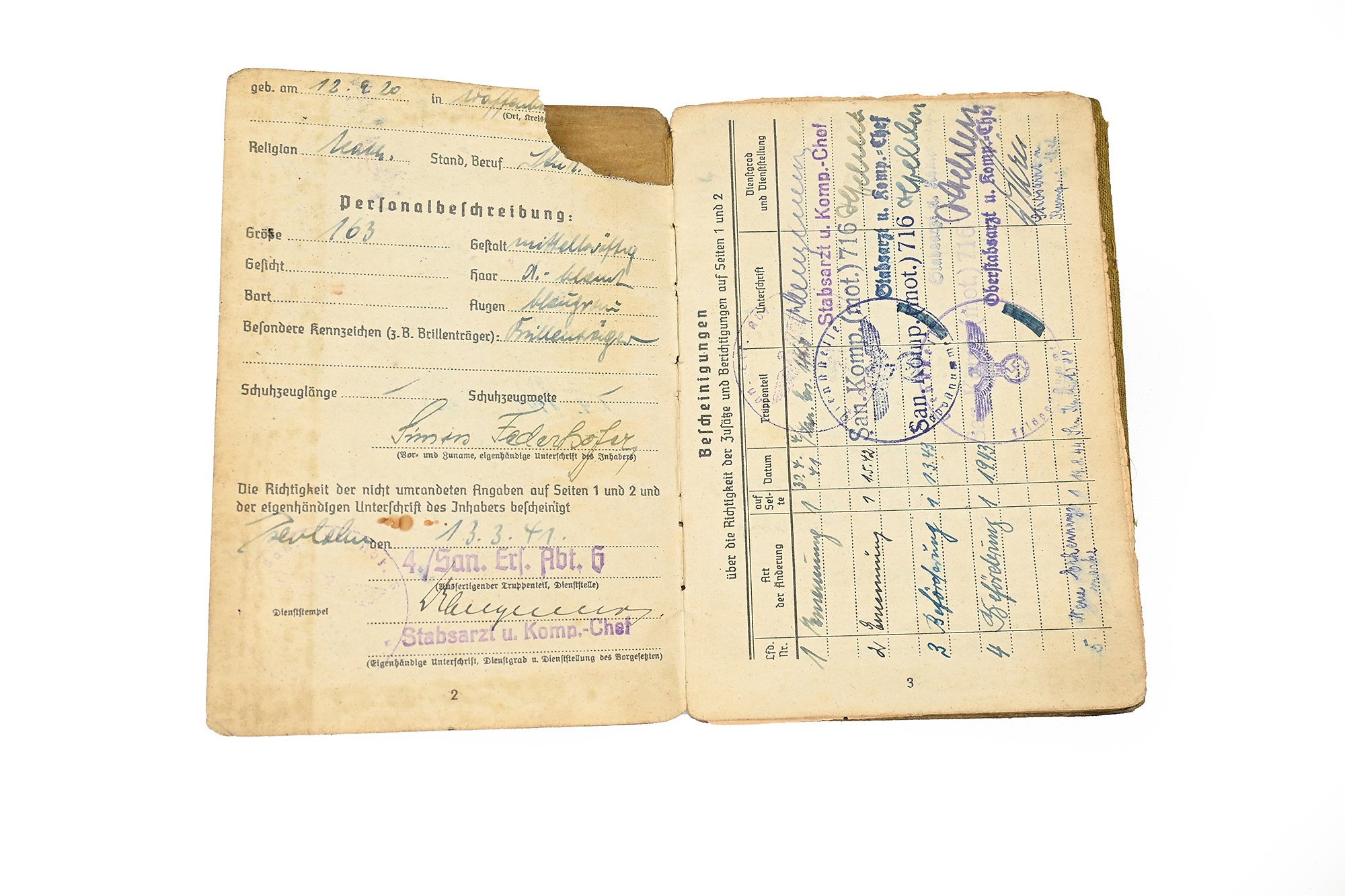 soldbuch simon federhofer sanitaiter