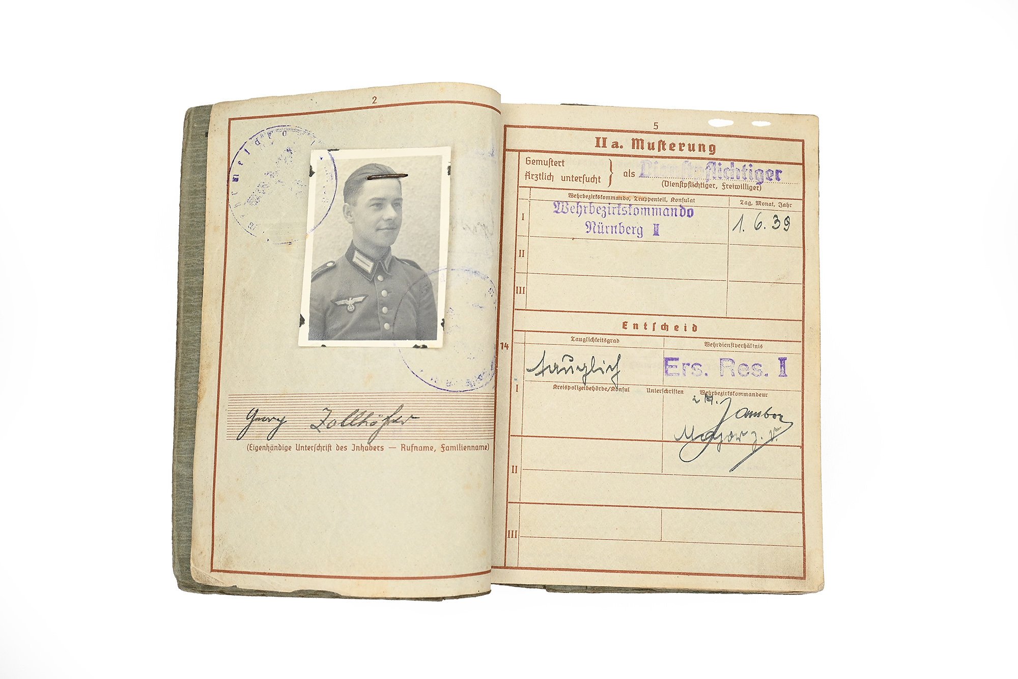 wehrpass georg zollhofer (mg34) demjansk,eismemeerkuste
