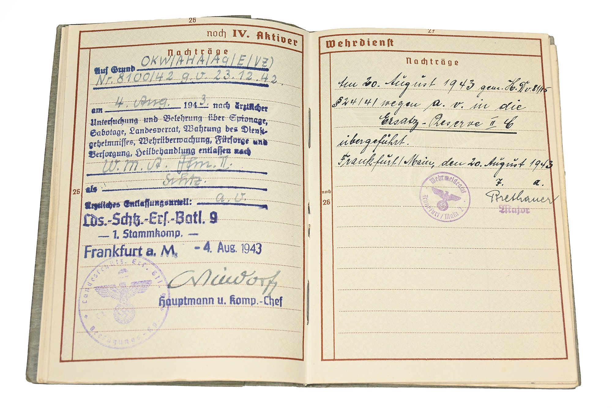 German Wehrpas Rudolf Zimmerman