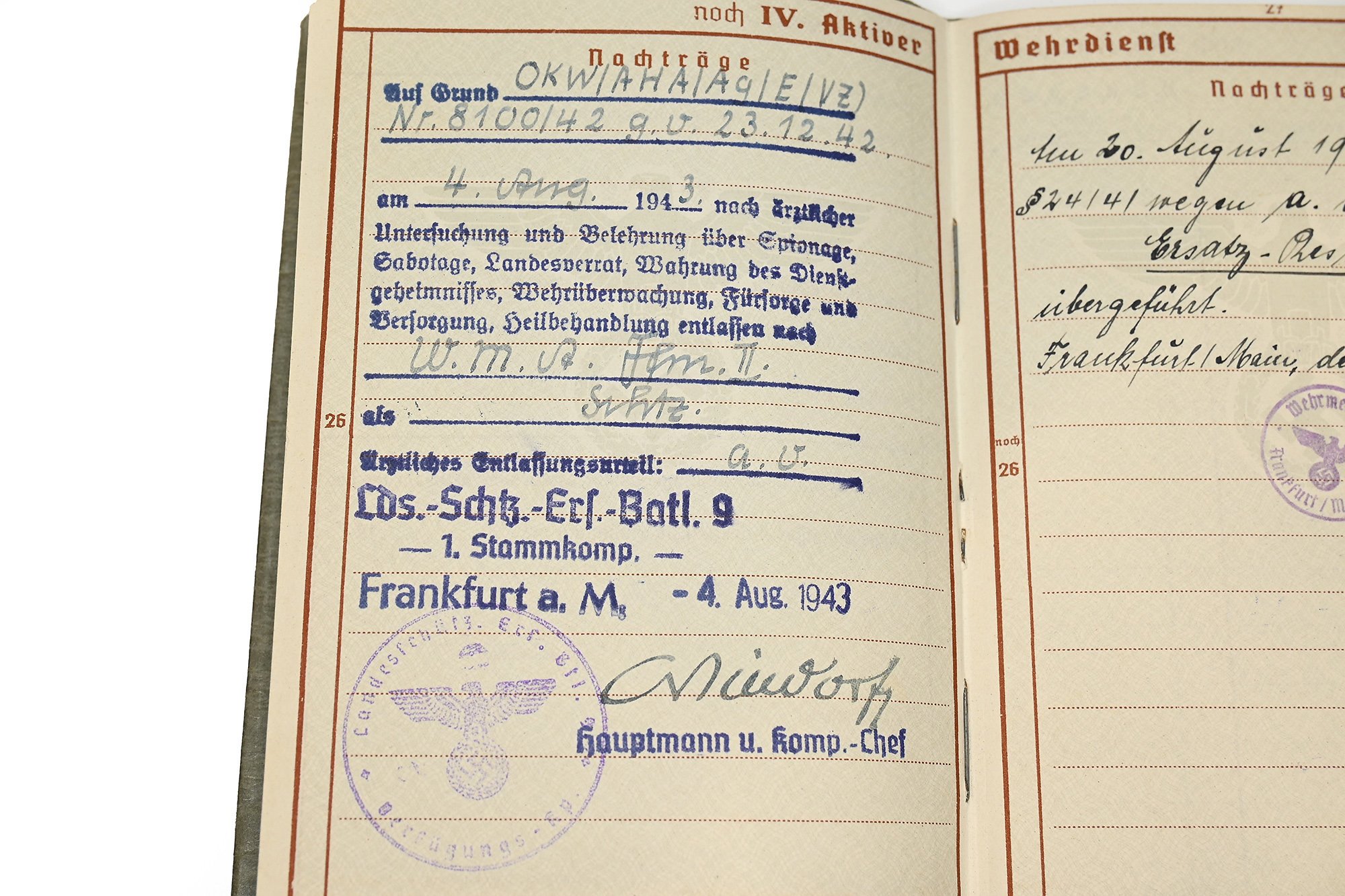 German Wehrpas Rudolf Zimmerman