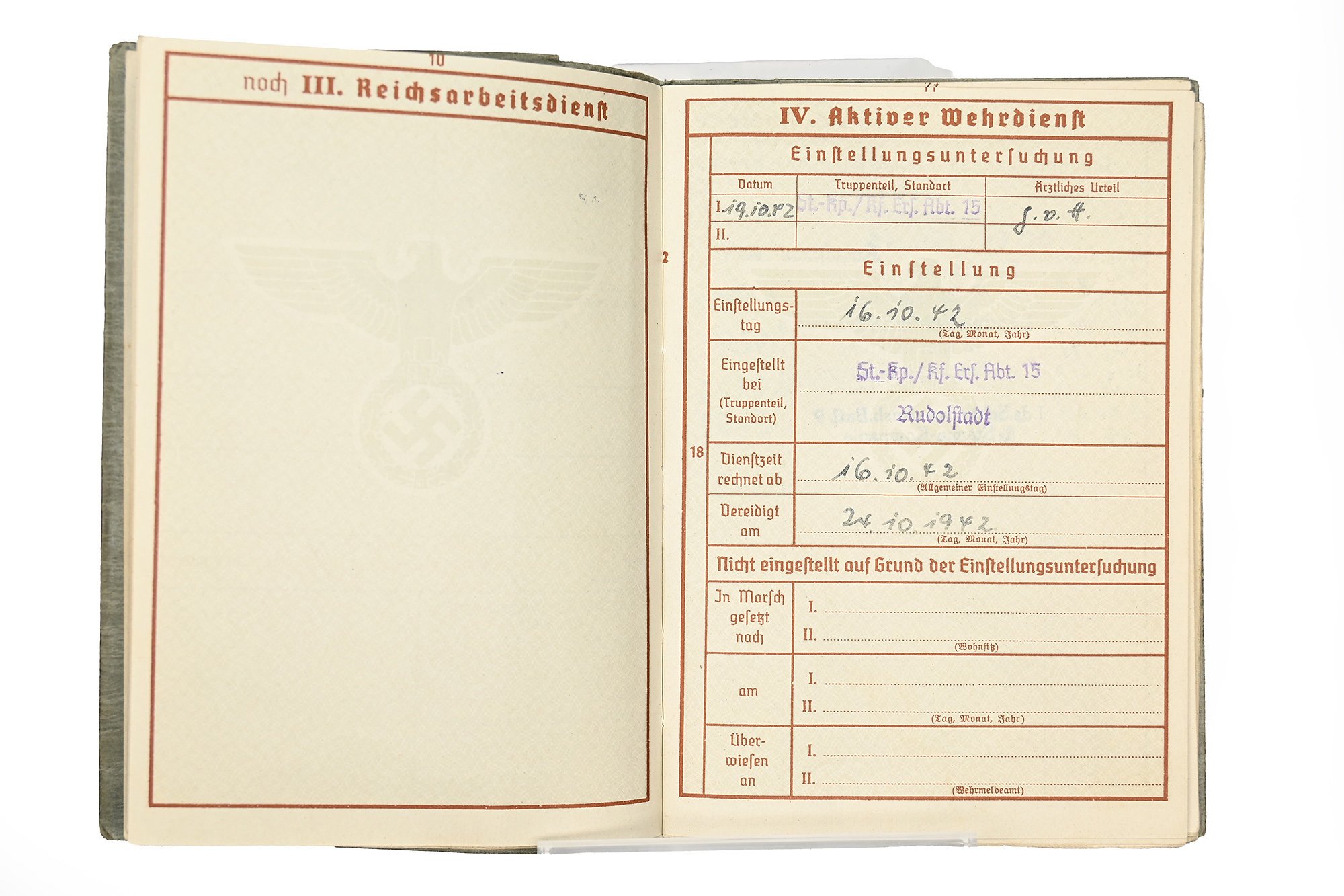 German Wehrpas Rudolf Zimmerman