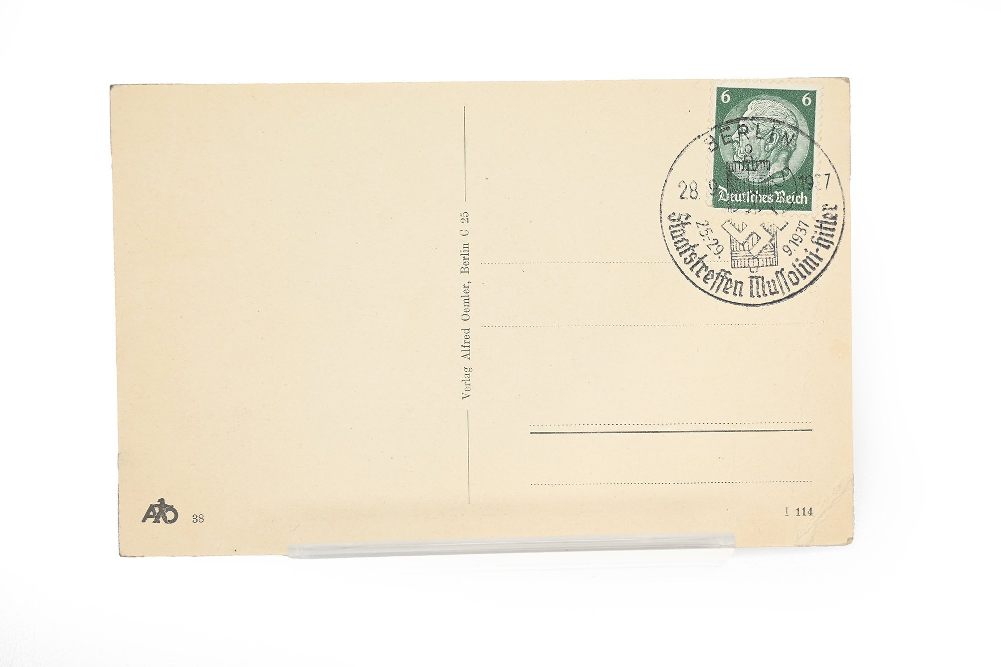 postcard of the duce