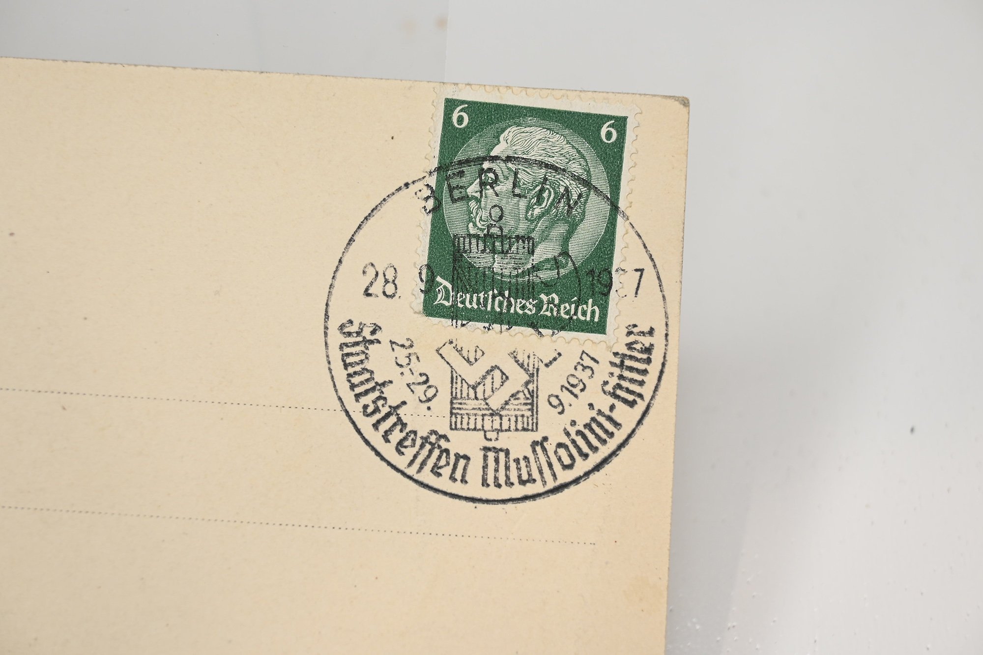 postcard of the duce