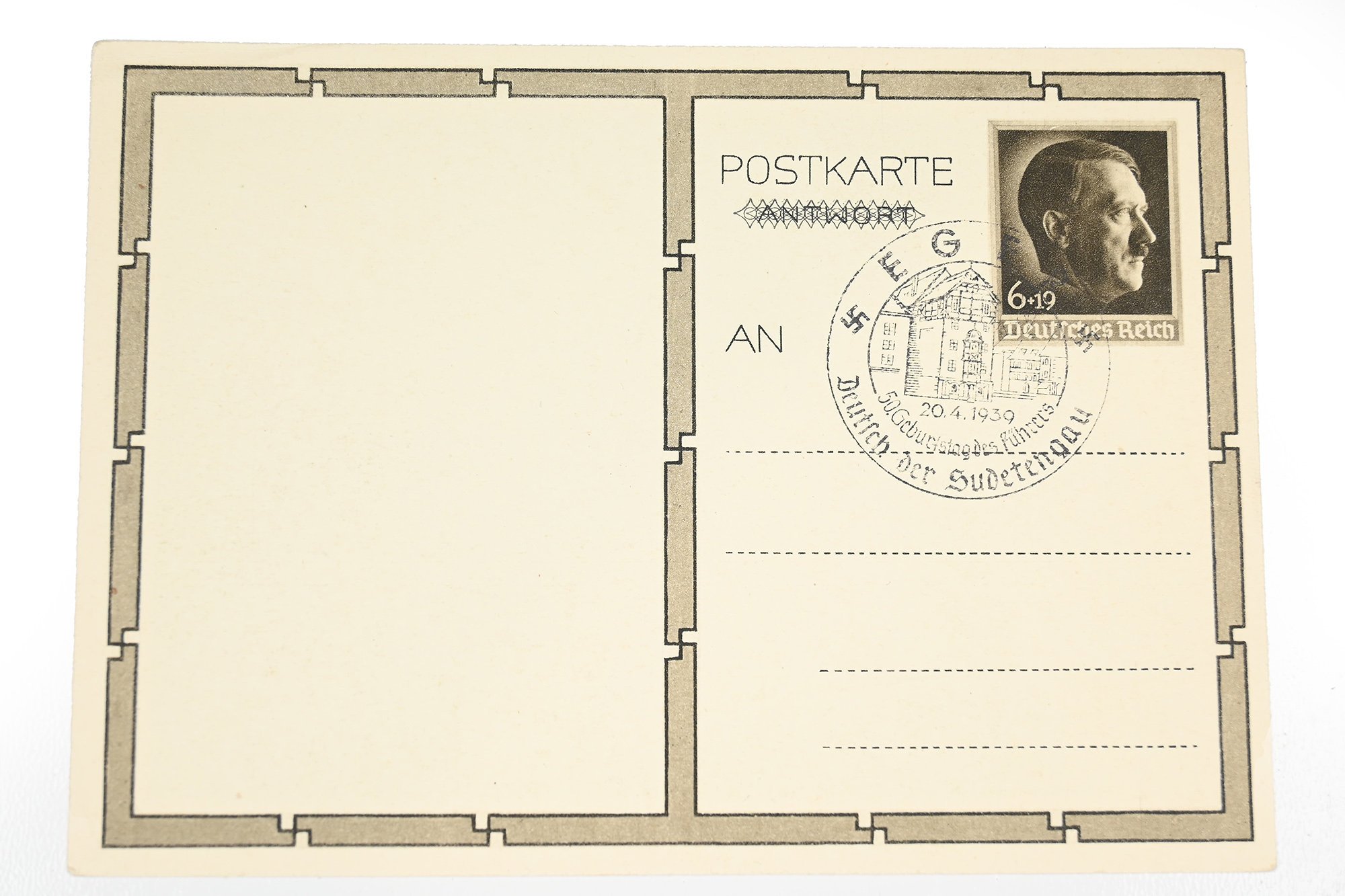 postcard featuring Hitler.