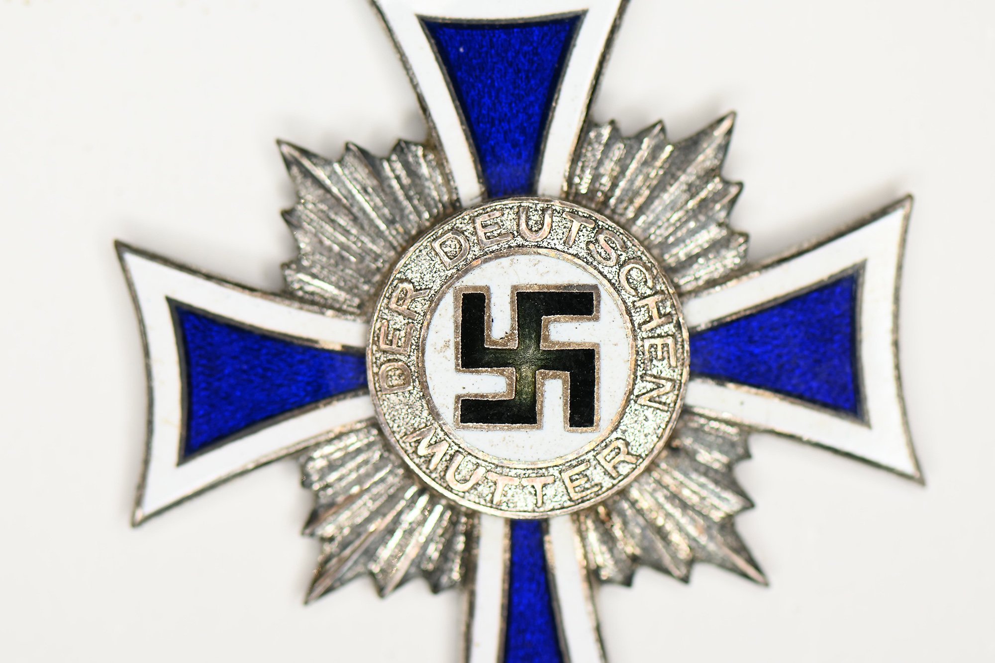 mother cross in silver with long ribbon