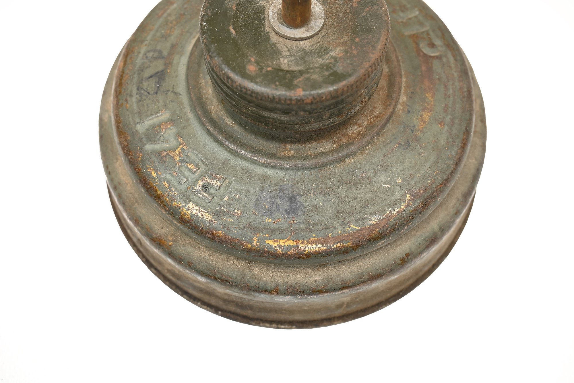 German oil can made from a gas mask filter