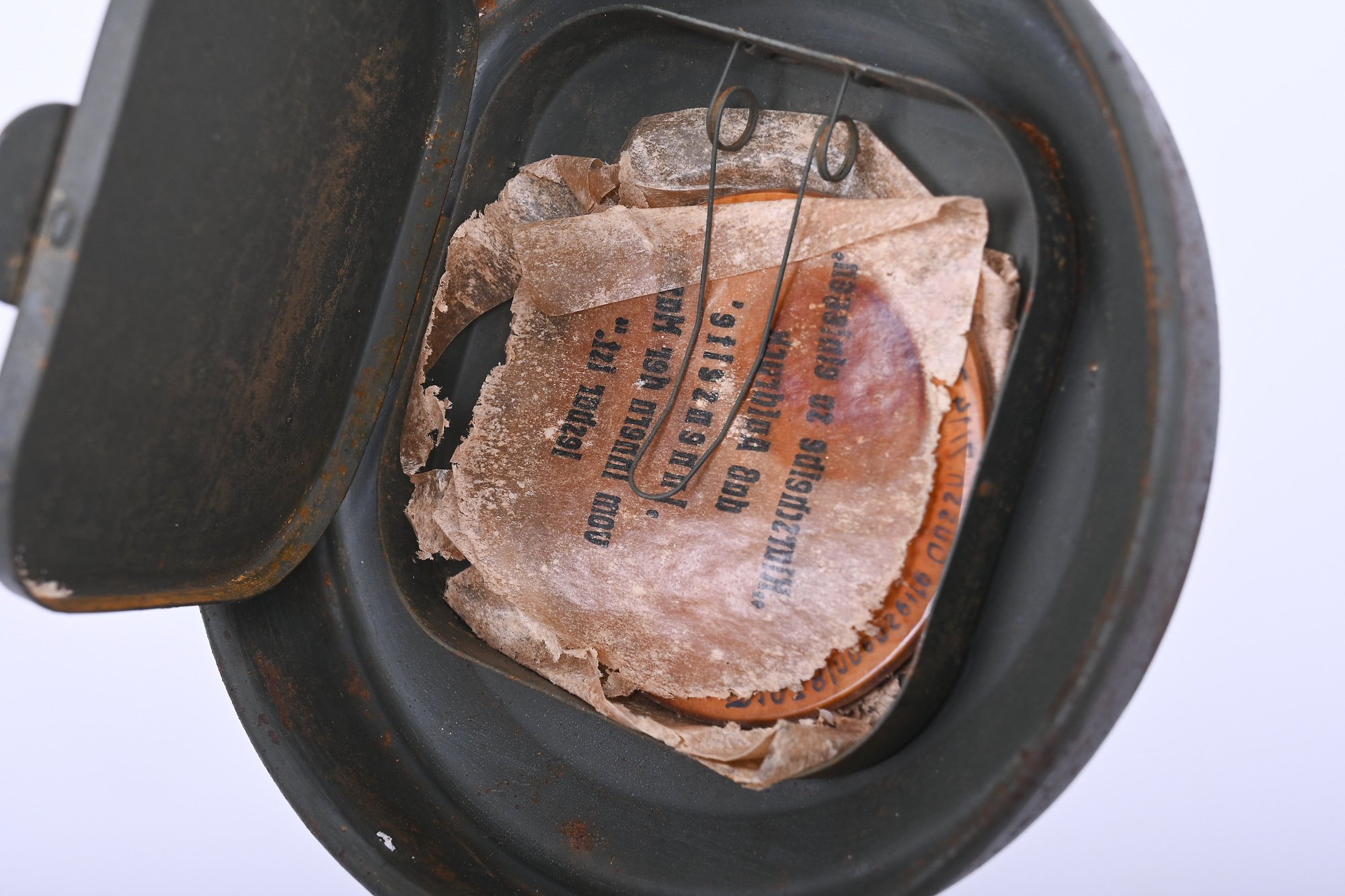 German early gas mask canister