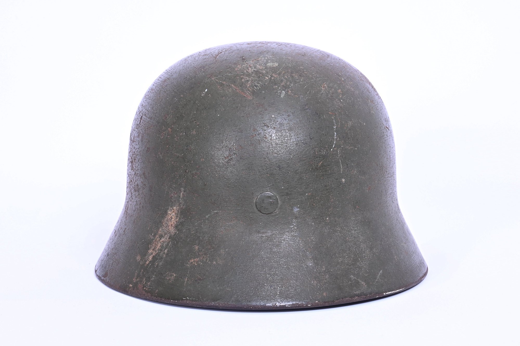 m40 helmet with green camo.