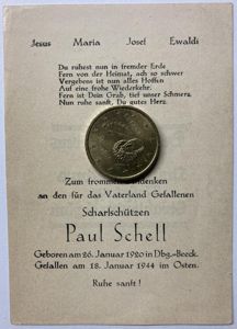 Deathcard - 11.Inf.Div. - 'Scharfschützen' - Schell