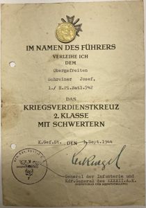 Citation - WH (Heer) - H.Pi.Batl.742 - Schreiner