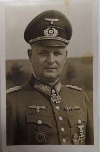 Postcard photo with signature - 'Generalleutnant Schmidt'
