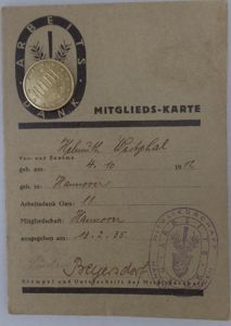 Mitglieds-Karte' (membership-card) - 'Arbeitsdienst' - Westphal