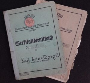 'Nationalsocialischtisches Fliegerkorps' - NSFK - Flugbuch - Wekstattdienstbuch - Wargel