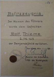 Citation - WH (Heer) - II.Armeekorps - Thieme
