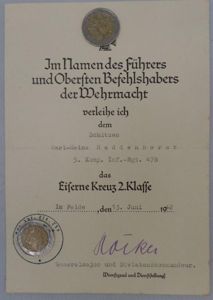 Citation - WH (Heer) - 258.Inf.Div. - Haddenhorst
