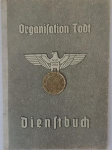 'Organisation Todt' (O.T.) 'Dienstbuch' - Jahn