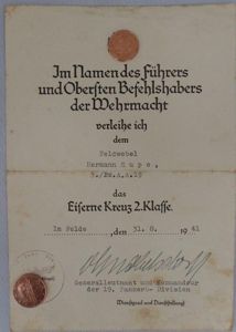 Citation - WH (Heer) - 19.Pz.Div. - Hupe