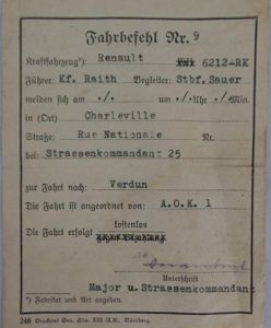 'Fahrbefehl' (driving order) - France
