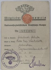 N.S.K.K. -.'Mitglieds-Ausweis' (I.D.) - Gehrle