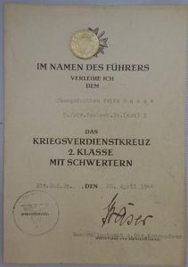 Citation - WH (Heer) -3.Pz.Gren.Div. - Hasse