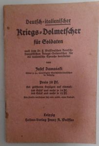 'Kriegs-Dolmetscher' (war-interpreter) booklet - Greman/Italian