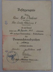 Citation - WH (Heer) - Division Nr.461 - Drochner