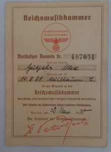 'Reichsmusikkammer' I.D. - Gütjahr
