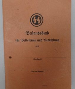 SS- 'Bestandsbuch für Bekleidung und Ausrüstung' (or: inventory-booklet) in unissued condition.