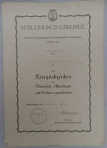 Citation KM - 'Befehlshaber Sicherung der Nordsee' - Kaufel